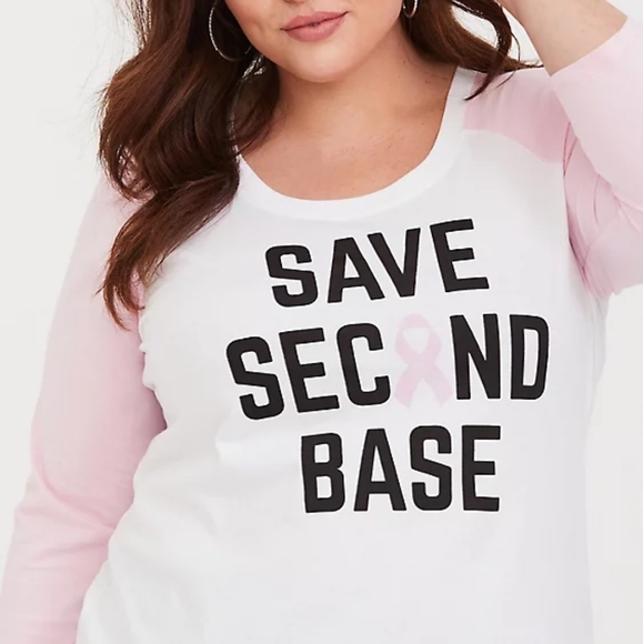 Breast Cancer Awareness Pink & White Raglan Tee - Picture 3 of 4